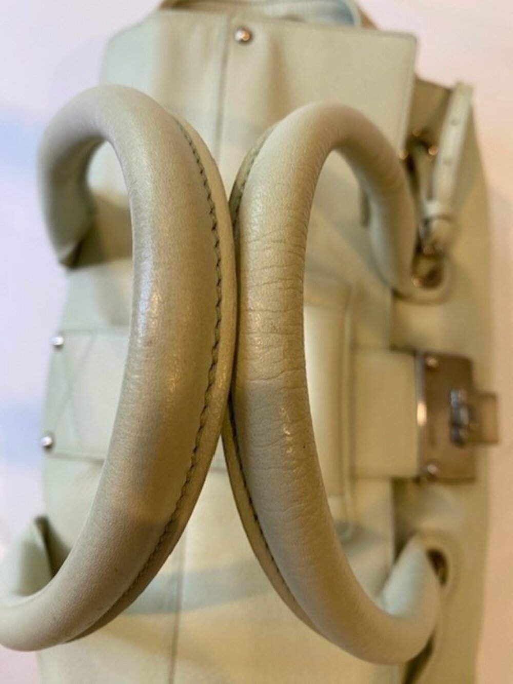 Jimmy Choo Rosalie Leather & Suede 2 Way Crossbody Tote Bag Light Green - Picture 5 of 16